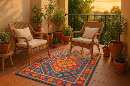 Cozy entryway styled with a patterned 3x5 rug, perfect for small spaces like bathrooms and doorways