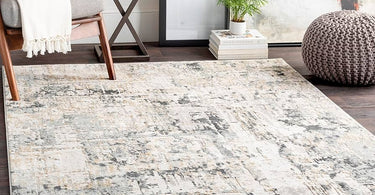 Colorful polyester area rug in a cozy living room
