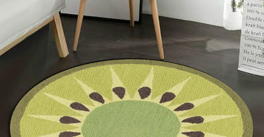 Modern living room featuring a round rug under a coffee table with stylish furniture and natural lighting