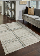 Antique vintage Persian rug on hardwood floor, styled in a classic U.S. home with “Flat 70% Off” sale tag overlay