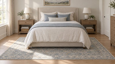 How to Position an Area Rug in a Bedroom: Placement Rules & Sizes