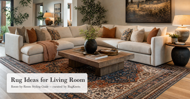 Rug Ideas for Living Room - Room-by-Room Styling Guide curated by RugKnots