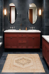 Cotton and Polyester Rectangle Indoor Area Rug