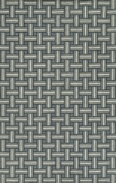 Basketweave Blue Hand - Tufted Runner Rug, Abbott ABB-3 2'3" X 8' Runner