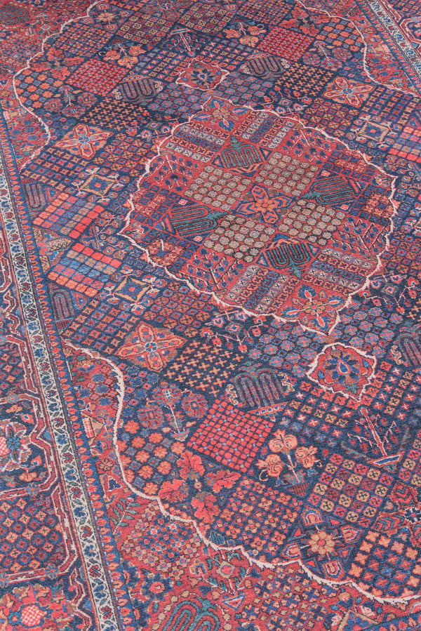 Machine Made Polyester Navy Traditional Runner Rug – 2'3
