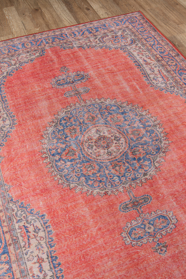 Machine Made Polyester Red Traditional Area Rug – 8'5