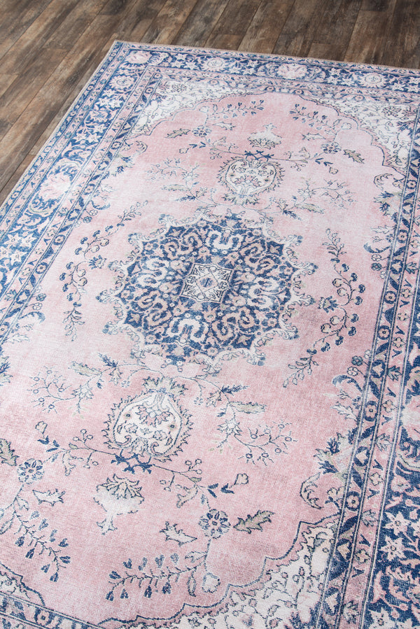 Machine Made Polyester Blue Oriental Area Rug – 5' x 7' | Afshar by Momeni lifestyle