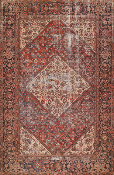 Momeni Afshar AFS44 Red Machine - Made Area Rug, 2' X 3'