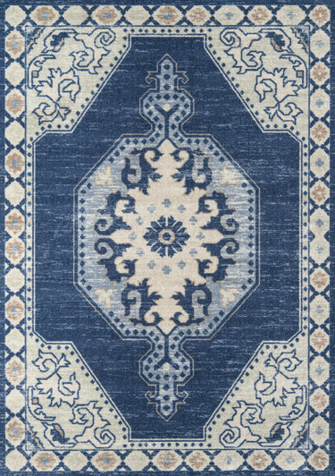 Navy Machine - Made Runner Rug, Anatolia ANA-3 2'3" X 7'6" Runner
