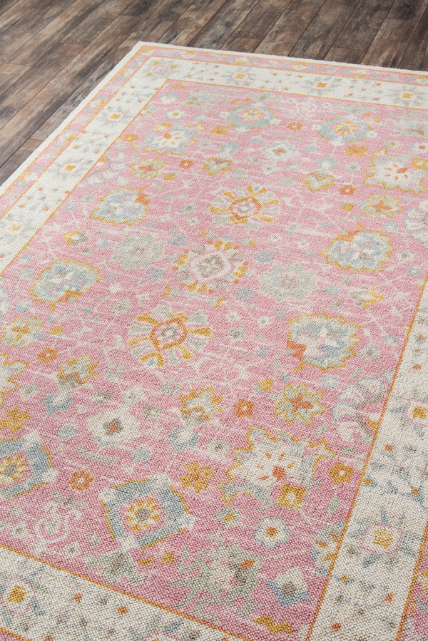 Machine Made Wool Pink Oriental Area Rug – 6'6