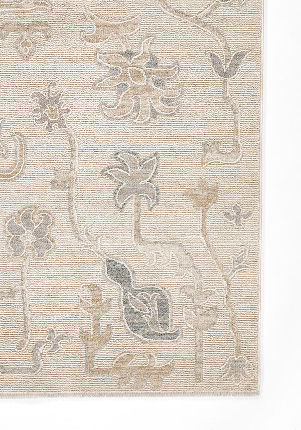 Machine Made Grey Oriental Area Rug – 5'3