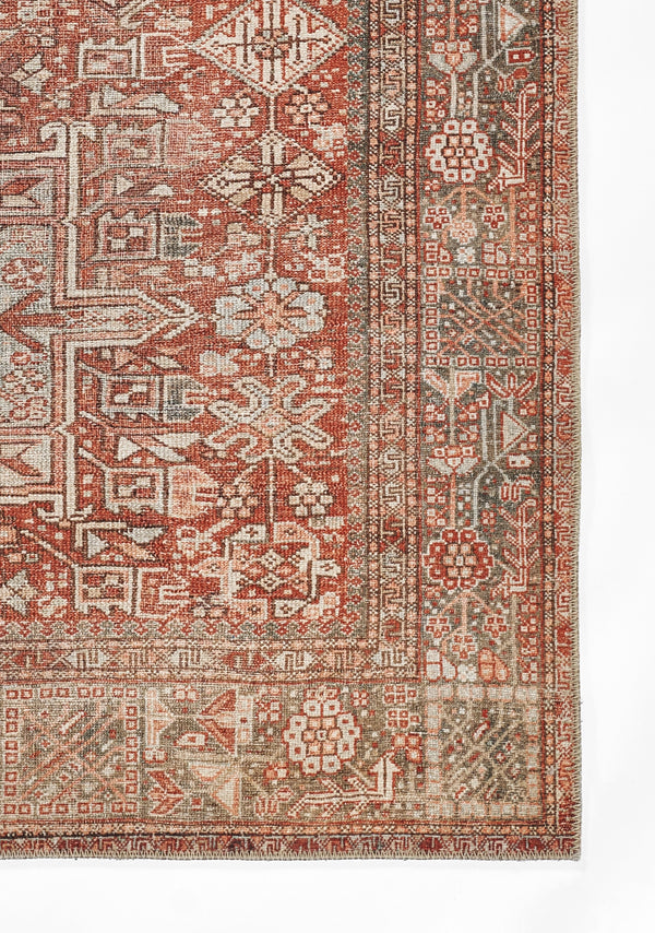 Hand Knotted Polyester Red Distressed Area Rug – 7'6