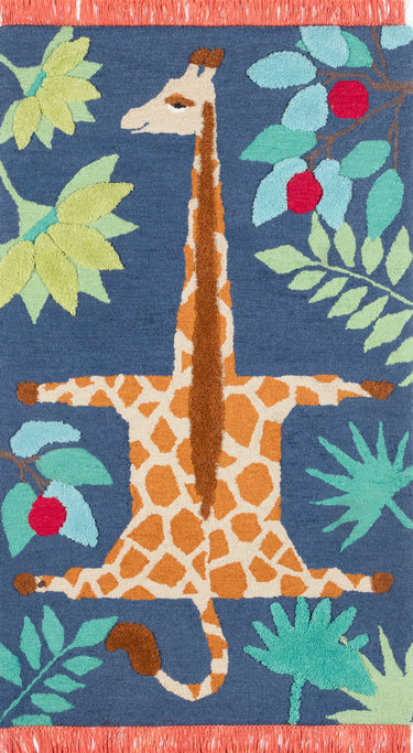 Novogratz Atticus 100% Wool Navy Area Rug, 4' X 6'