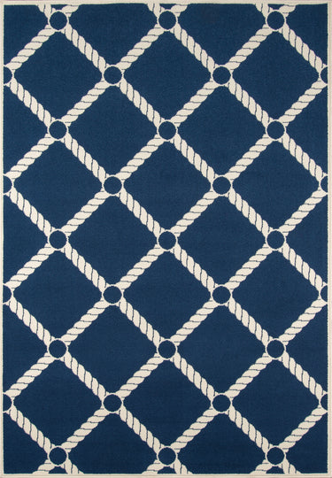 Momeni BAJ15 Nautical Rope Area Rug, Navy 6'7" X 9'6"