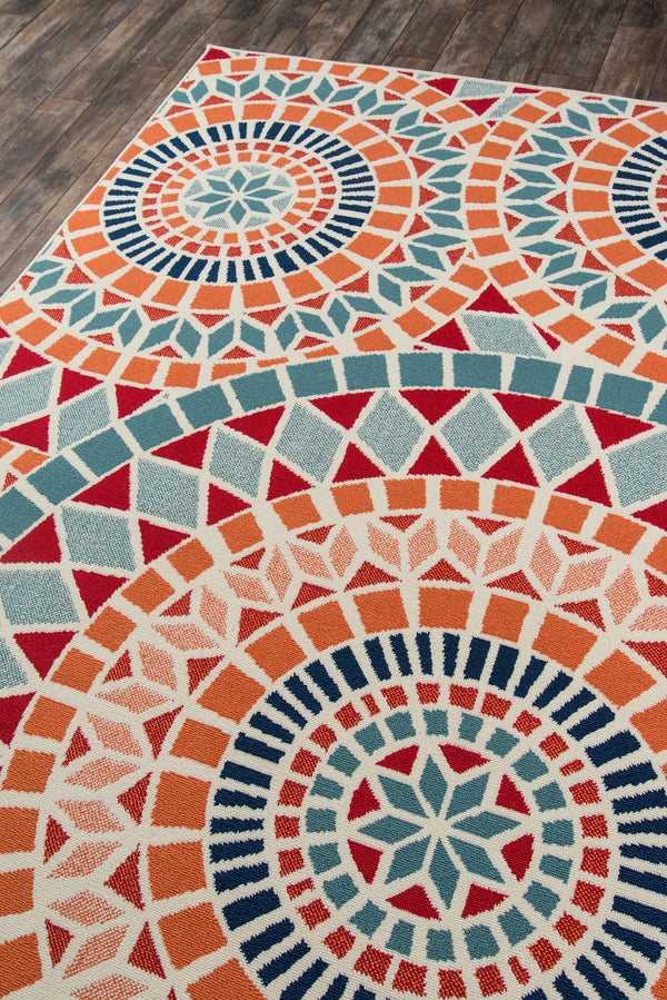 Machine Made Polypropylene Multicolor Maritime Runner Rug – 2'3