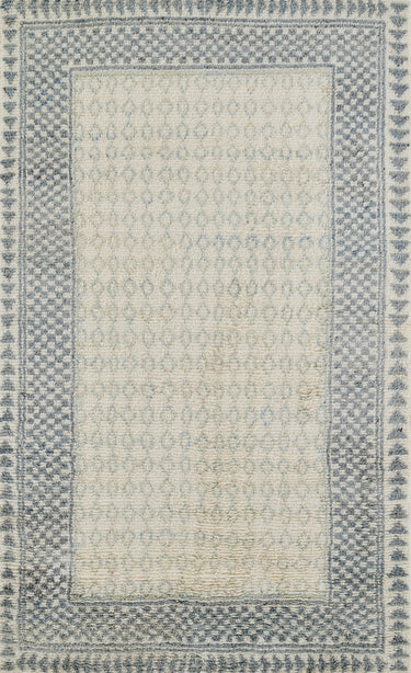 Ivory Hand Knotted Area Rug, Berkeley BRK-1 5' X 8'