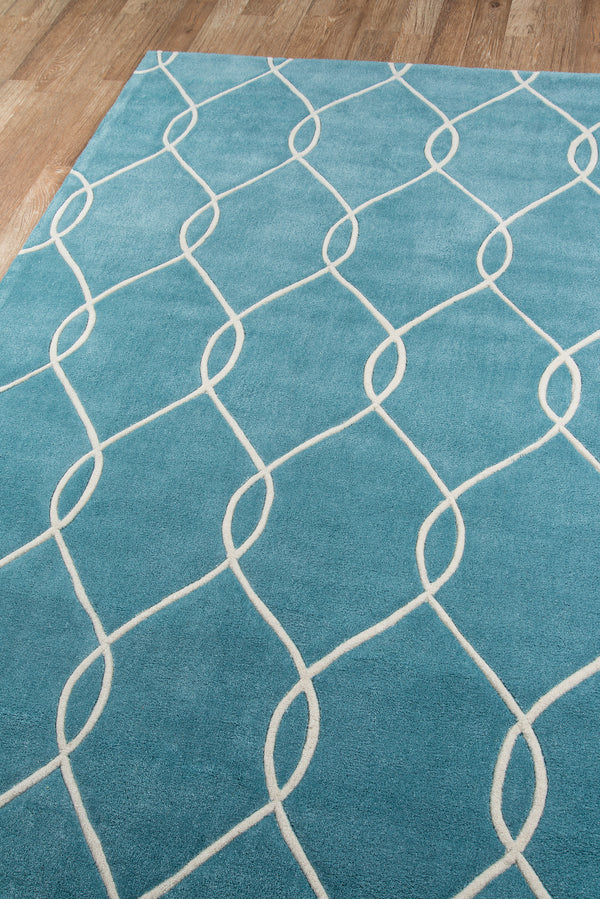 Hand Tufted Polyester Blue Transitional Area Rug – 3'6