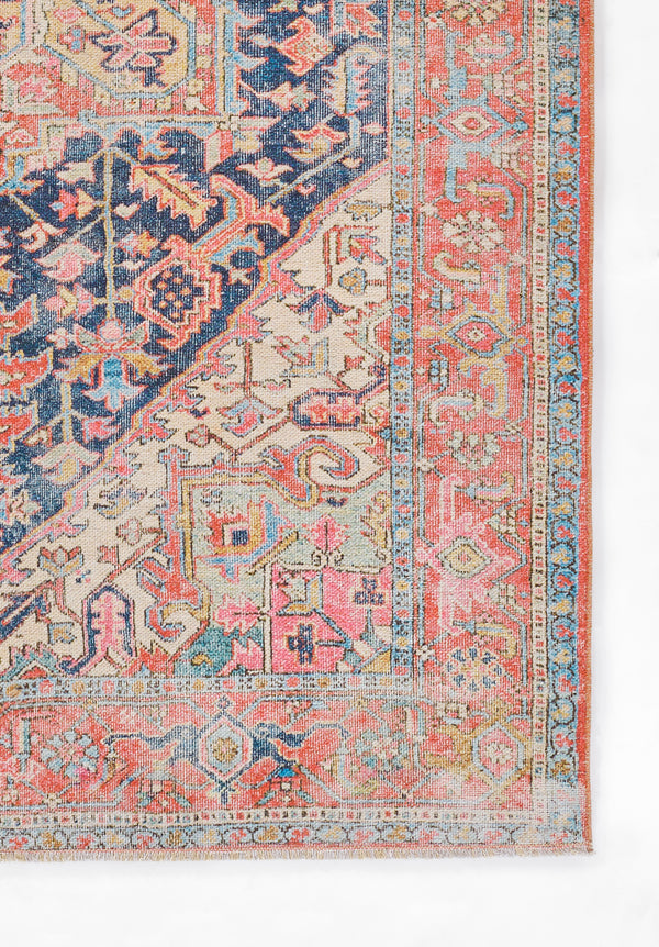 Hand Knotted Polyester Navy Traditional Runner Rug – 2'3