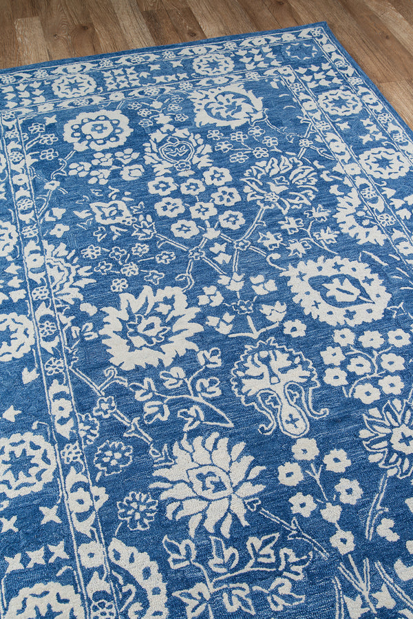 Hand Tufted Wool Blue Oriental Area Rug – 9'6