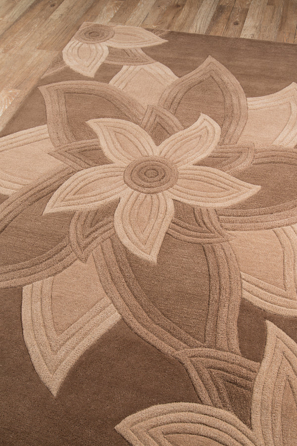 Hand Tufted Wool Brown Transitional Area Rug – 3'6