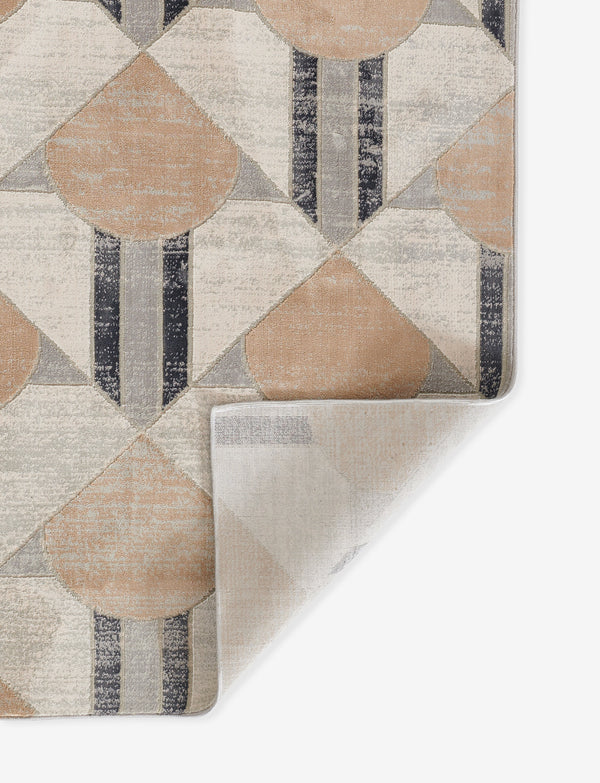 Machine Made Polyester Black Contemporary Area Rug – 1'10