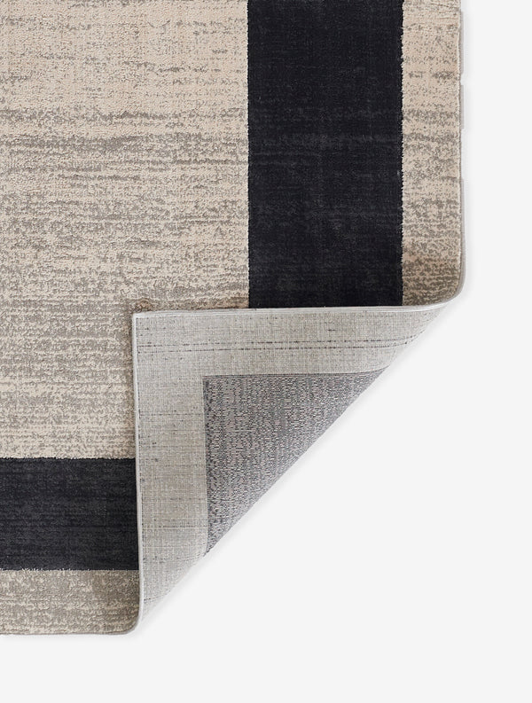 Machine Made Polyester Black Contemporary Area Rug – 7'9