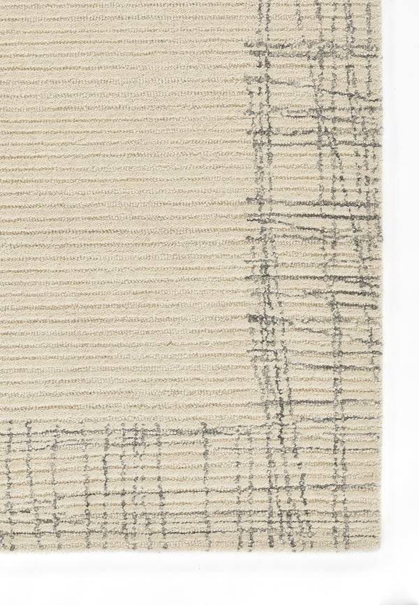 Everett Rectangle Area Rug - Ivory Wool, 8' X 10' lifestyle