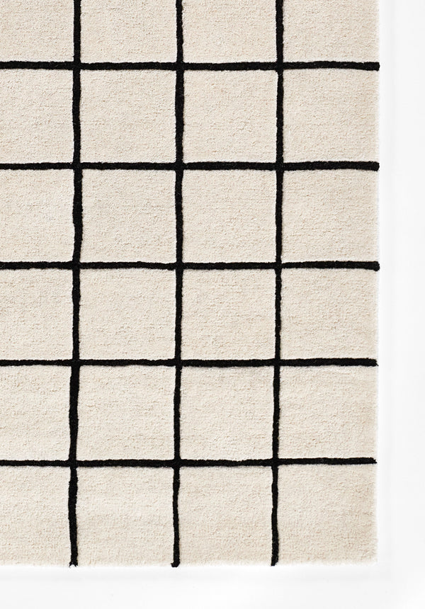Contemporary Wool Blend Area Rug for Living Rooms — Ivory 6' x 9' | Form by Momeni (RugKnots) lifestyle