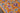 Orange Oriental area rug 2' X 3' - overhead flat lay view