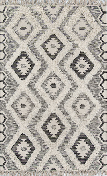 Novogratz Indio 100% Wool Black Area Rug, 2' X 3'