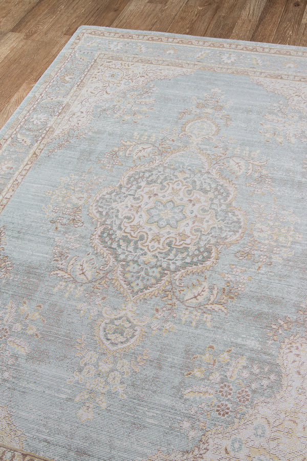 Isabella Rectangle Area Rug - Blue Polyester, 5'3