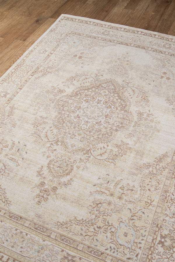 Isabella Ivory Medallion Runner Rug by Momeni - 2'3