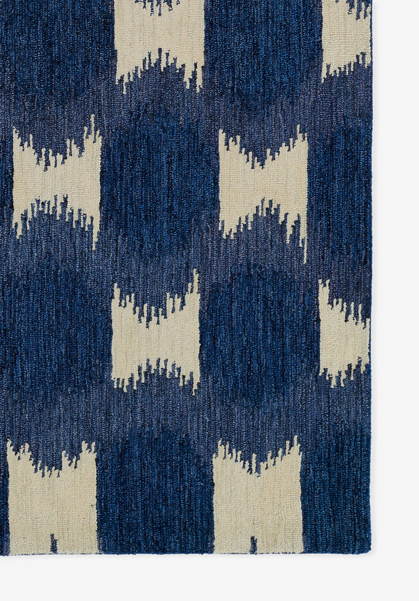 Leiden Rectangle Area Rug - Navy Wool, 8' X 10' lifestyle