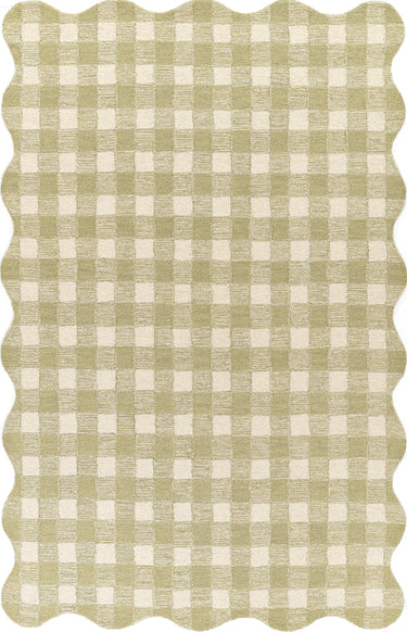 Lily Green Area Rug - LIY-1 Handwoven, 5' X 7'6"