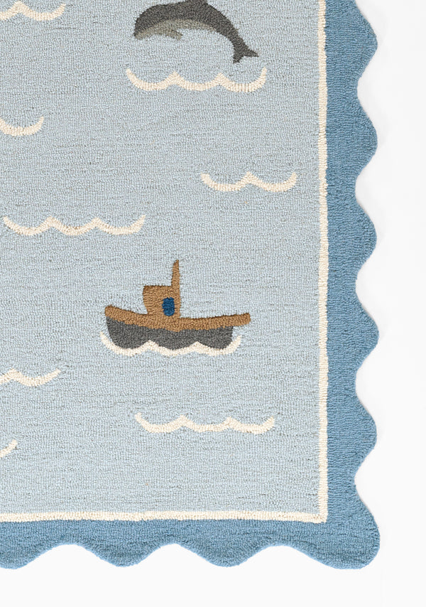 Blue Lily Hand Tufted Area Rug, 2' X 3' lifestyle