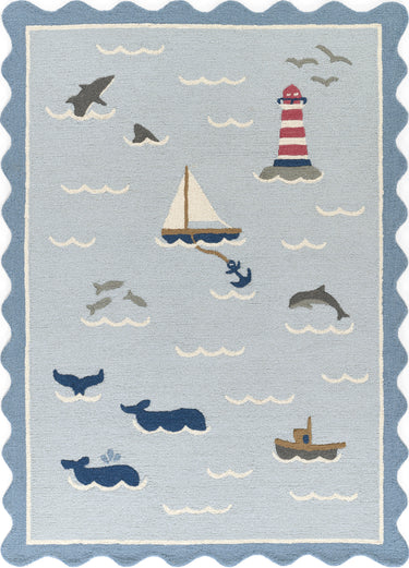 Momeni Lily 100% Wool Blue Runner Rug, 2'3" X 8' Runner