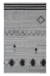Vintage Moroc Black Gray Area Rug