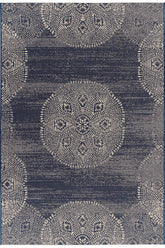 Finesse-Mandala Navy Area Rug