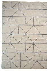 Geometrics Ivory Navy Area Rug