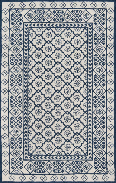 Momeni Newport 100% Wool Blue Area Rug, 9' X 12'
