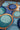 Blue area rug 2'6" X 8 - close-up of pattern and texture