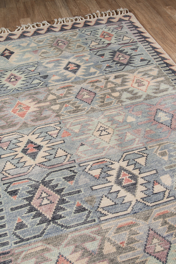 Blue Bohemian Area Rug by Momeni, Nomad 9' X 12' lifestyle