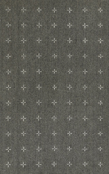 Oliver Charcoal Area Rug - OLI-2 Hand Loomed, 5' X 8'