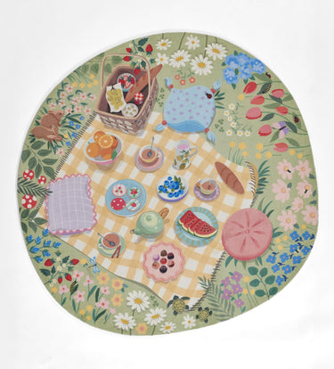 Tea Party Green Machine - Made Round Area Rug, Playground PLY-2 6' X 6' Round
