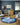 Blue Contemporary area rug 6' X 6' - overhead flat lay view