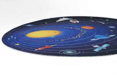 Blue Playground Machine - Made Area Rug by Momeni, 4' X 4'4"