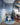 Blue Polyester area rug 2'4" X 7 - styled in a dining room