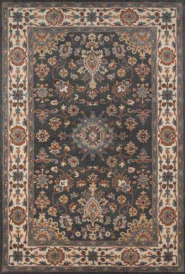 Tudor Grey Area Rug - TUD-4 Hand - Tufted, 2' X 3'