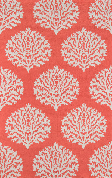 Momeni Veranda 100% Polypropylene Coral Round Area Rug, 9' X 9' Round