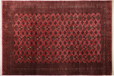 Bokhara Hand-Knotted Wool Area Rug, Rose 10'2" x 13'5" - full view